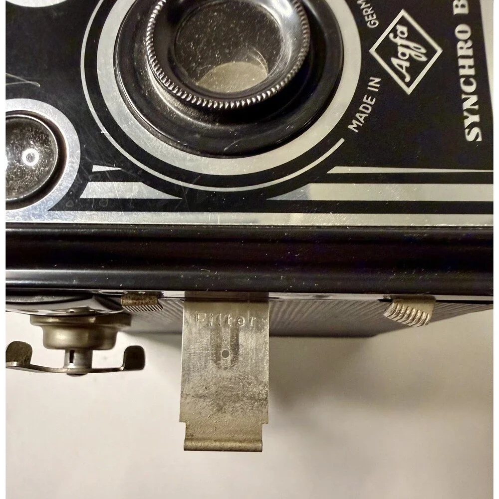 Vintage Agfa Synchro Box Camera Germany 1950s Art Deco Working Shutter
